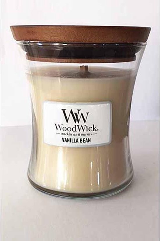 Woodwick Hourglass Medium Geurkaars Vanilla Bean