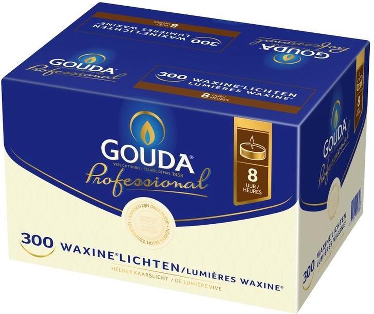 Gouda Theelichten 8 uur doos 300 16/38 Wit (per 1 stuks) | bol.com