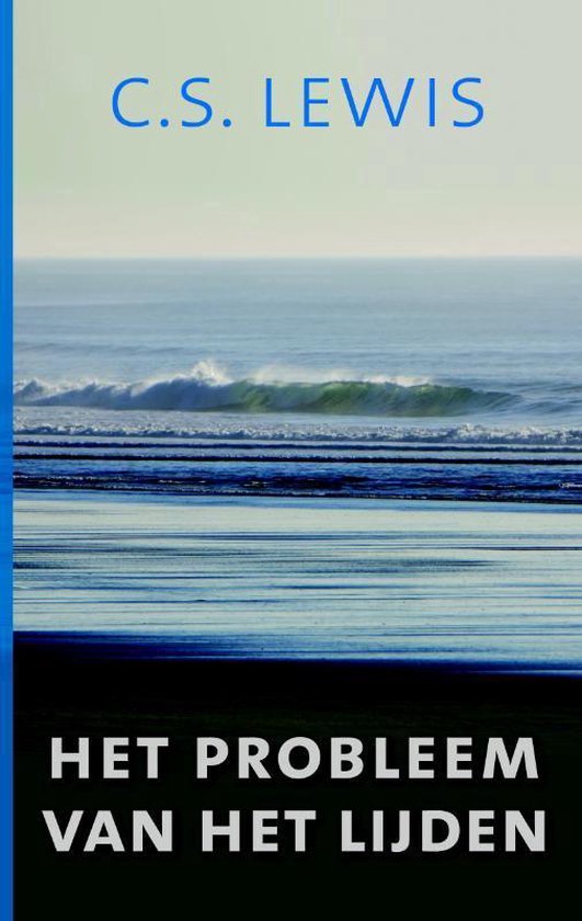 Boekomslag met een blauwe lucht en zee, titel 'Het probleem van het lijden' door C.S. Lewis.