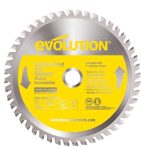 EVOLUTION - Evolution EVO 180mm zaagblad voor ijzer - 180 X 20.0 X 2.0 MM -  36 T | bol.com