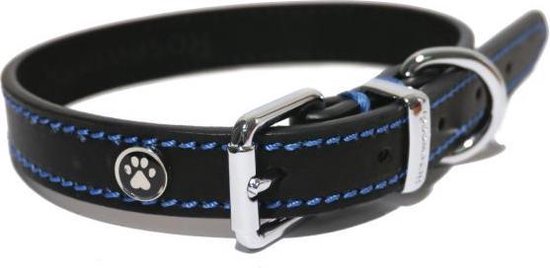 Rosewood Luxury Leather Halsband - Hond - Zwart - 3.8x46x56 cm