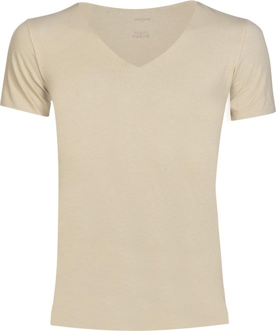 SCHIESSER Laser Cut T-shirt (1-pack) - heren shirt korte mouwen claykleurig - Maat: XL