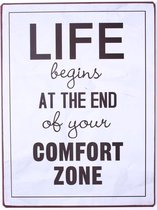 Wandbord Life begins at the end of your Comfort Zone