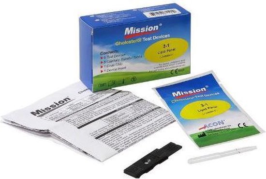 Mission 3-in-1 Cholesterol Test Strips - 5 stuks - Cholesterol Test Strips