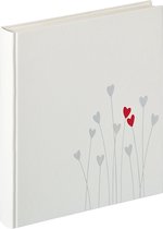 Walther Bleeding Heart - Trouwalbum - 28X30,5 cm - 50 pagina's - Wit met Zilver en Rood opdruk