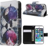 Qissy Cool Cat portemonnee case hoesje voor iPhone 7