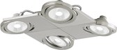 EGLO design Brea - Spot - 4 Lichts - Nikkel-Mat - Wit, Helder