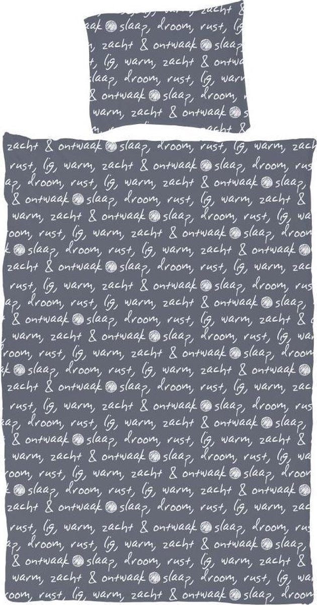 Dekbedovertrek Sweet Dreams anthr./wh. 200 x 220