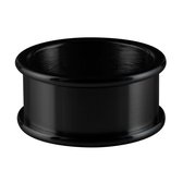 Quiges Stacking Ring de base - Femme - Acier inoxydable noir - Taille 18,5 - Hauteur 8 mm