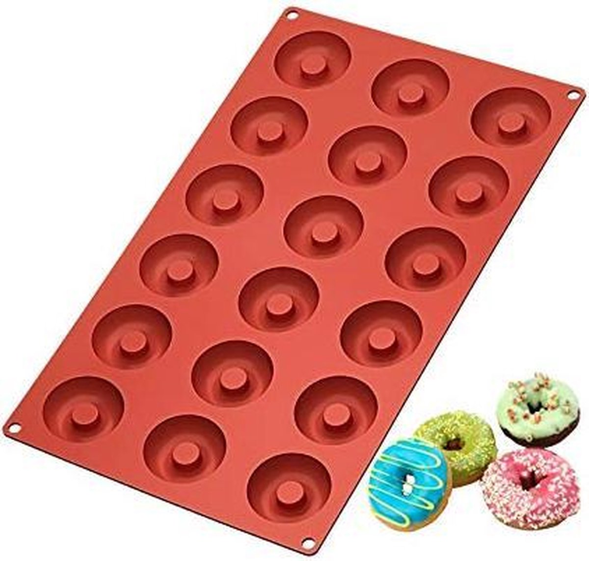 Archeologie klink multifunctioneel Mini donut vorm - Mal voor mini donuts voor gebak, snoepjes of cake -  18stuks - Holy Moldy | bol.com