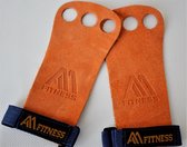 3 Hole Anti Slip Hand Grips Voor alle Sporten - Premium Kwaliteit - Oranje - XL
