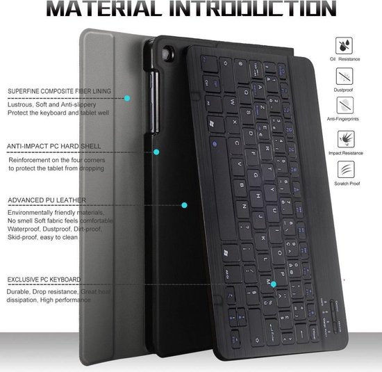 kennisgeving wrijving geur AZERTY Bluetooth Keyboard hoes voor Samsung Galaxy Tab S5e - zwart | bol.com