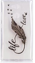 Shop4 - Sony Xperia L2 Hoesje - Zachte Back Case Feather to Birds Transparant