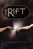 Boekomslag met de titel 'The Rift' en een afbeelding van twee handen die naar elkaar reiken, met sterrenhemel op de achtergrond.