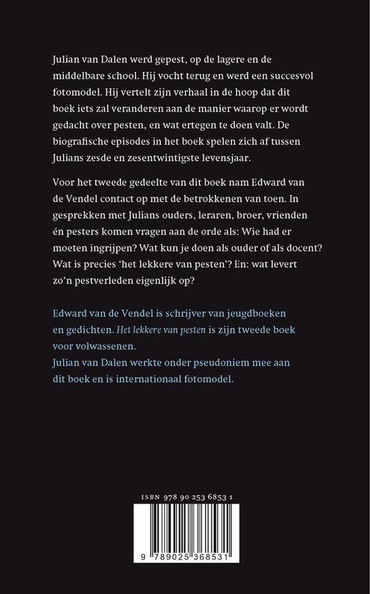 Het lekkere van pesten - back cover