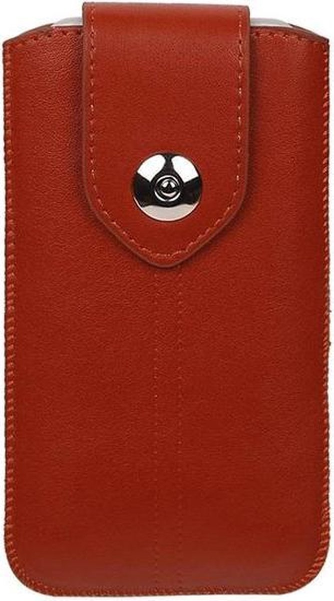 Luxe Leder look insteekhoes/pouch voor Samsung Galaxy S4 i9500 - Bruin