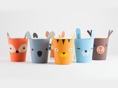 Dieren feestbekers knutselen 8 stuks