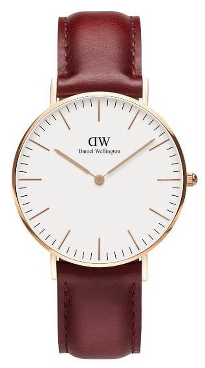 Daniel Wellington Classic Suffolk DW00100122 - Horloge - Leer - Bruin - ∅ 36 mm