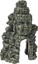 Polyresin ornament rotsbeeld met poort 12x17 cm