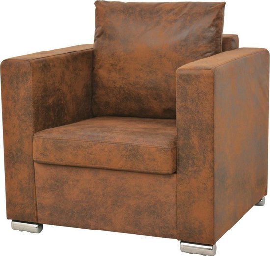 Luxe Fauteuil Bruin Suede Leer / / Lounge / Relax stoel Chill... |