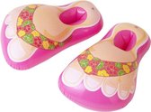 Roze opblaasbare slippers voor volwassenen - Verkleedattribuut