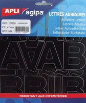 Agipa etiketten cijfers en letters letterhoogte 47 mm, 261 letters