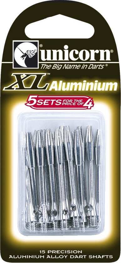 Thumbnail van een extra afbeelding van het spel Unicorn Shafts Xl 45,6 Mm 1,32 Gram Zilver 5 Stuks