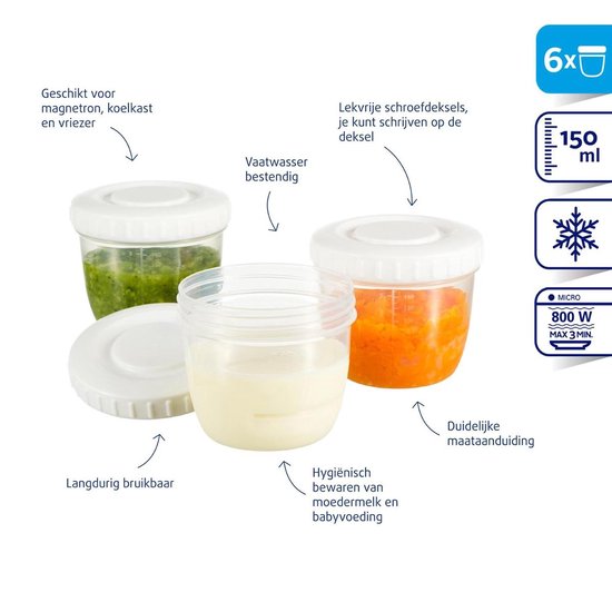 Difrax Moedermelk en babyvoeding bewaarbakjes - 12 stuks — afbeelding 4