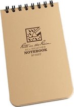 Rite in the Rain Top Spiral Notebook 935T Tan - 7,62cm x 12,7cm afmeting. 100 bladzijdes met 50 pagina's