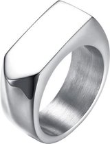 Zilverkleurige stalen zegelring Mendes Jewelry-21mm