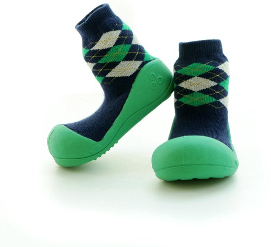 Chaussures enfant vert Argyle, chaussons taille 22,5