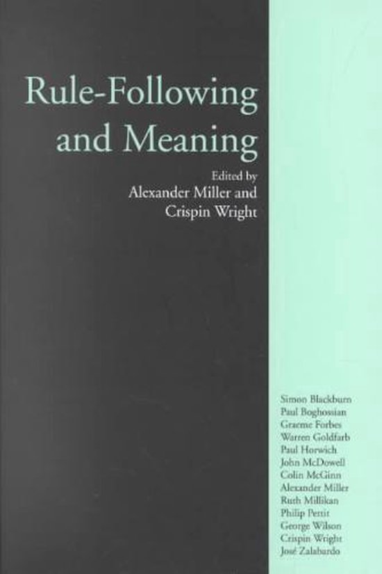 RuleFollowing and Meaning 9780773523821 Alexander Miller Boeken