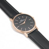 Amstel Rose Goud /Zwart met zwart lederen band