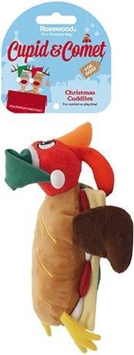 Cupid & comet pluche club sandwich kerstkalkoen