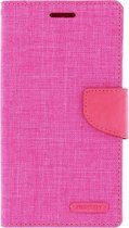 Mercury Canvas Diary Wallet Case voor LG G4 (H815) - Roze