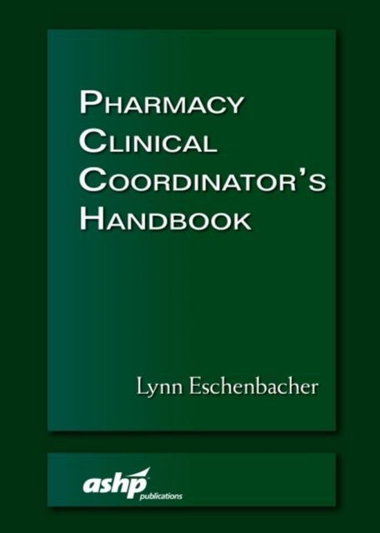 Pharmacy Clinical Coordinator's Handbook 9781585284788 Lynn