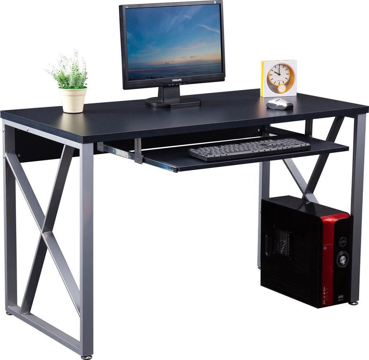 Piranha BELUGA Bureau – Antraciet – Zwart - Toetsenbordhouder – Compact - PC 13g