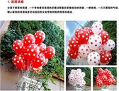 Ballonnen Dots rood/wit Wit/rood 8 stuks 30 cm