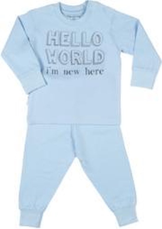 Frogs and Dogs Pyjama Hello World blue maat 62