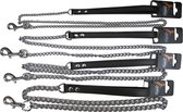 Nobby kettinglijn met lederen handvat zwart 1,6 x 110 cm - 1 ST