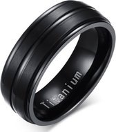 Titanium heren ring Zwart 8mm-23mm