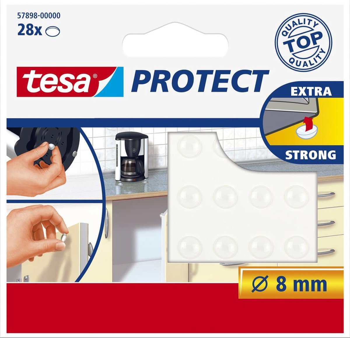 Tesa Geluiddemper Rond - Transparant - 8 mm - 28 Stuks