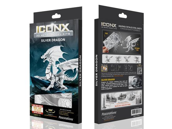 Metal Earth Silver Dragon - Iconx 3D puzzel | bol