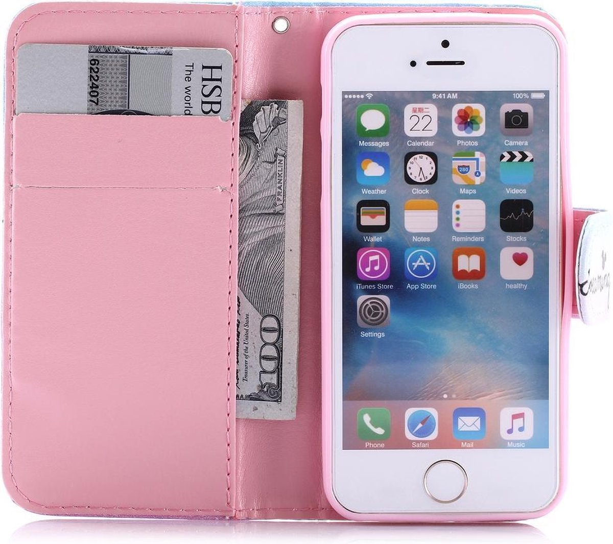 Uil love wallet agenda tasje hoesje Iphone 5 5s SE