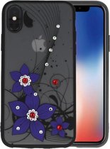 Paars Diamant Narcis Back Cover Hoesje voor iPhone X