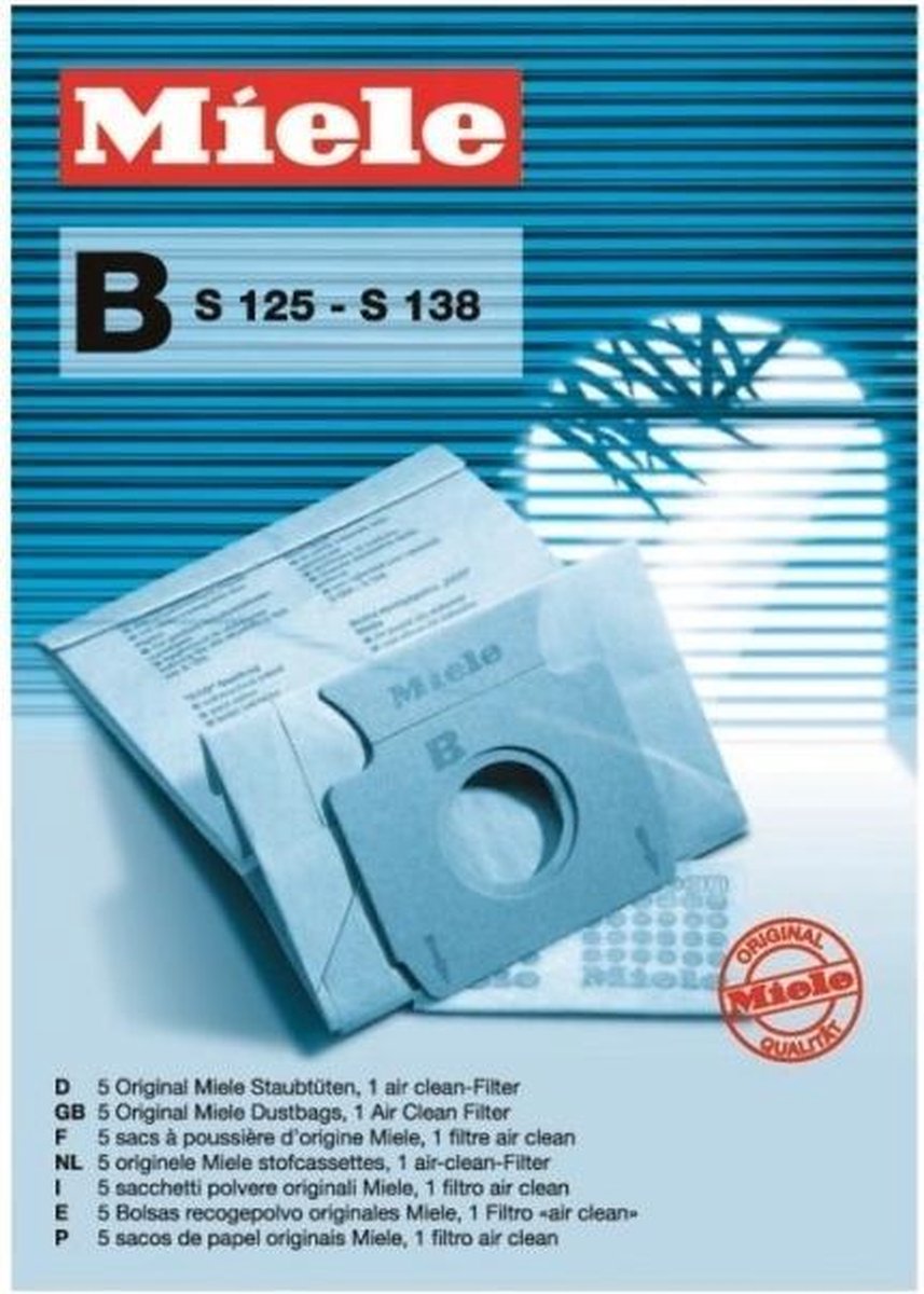 stofzuigerzak papier (doos) type B 5st.