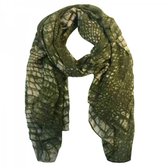 Groene sjaal slangen print