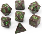 Chessex dobbelstenen set, 7 polydice, Speckled Earth