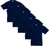 Fruit of the Loom Kinder t-shirts origineel marineblauw maat 152 5 st