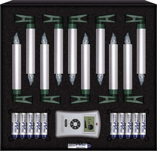 Lumix Krinner Deluxe Basis-Set – 10x Rote Kabellose LED-Christbaumkerzen Mit Fernbedienung & Batterien
